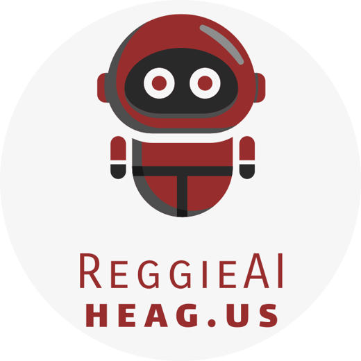 Reggie AI circle and white background